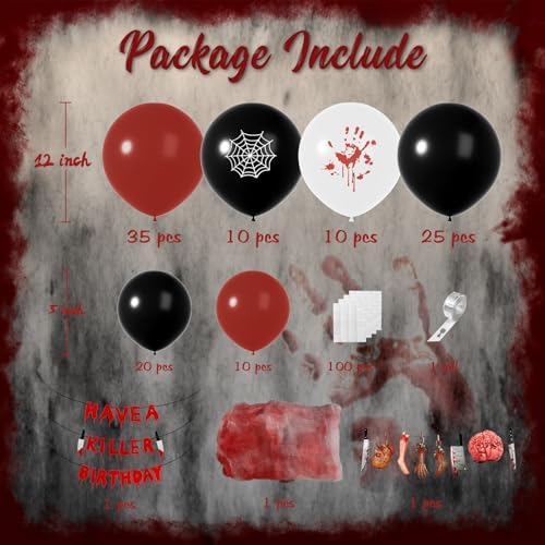 Halloween Balloon Garland Kit with Creepy Cloth and Spooky Banners