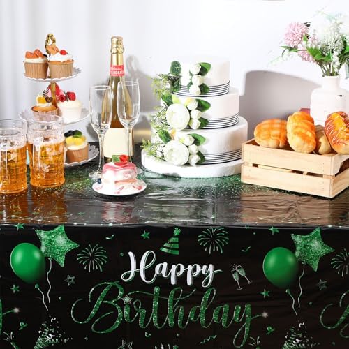 Tudomro 3 Pcs Birthday Tablecloths with Gold Foil Design