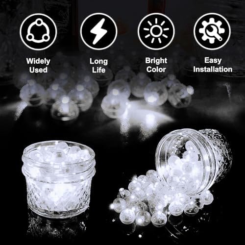100 PCS White Balloon Lights with Long Standby Time