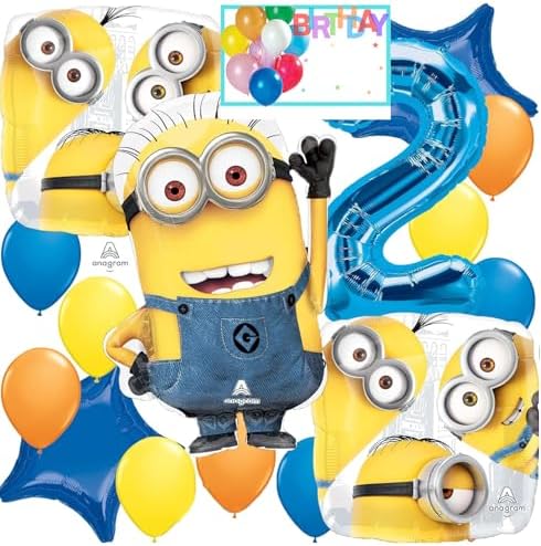 Anagram Minions Foil Balloon Set for Birthday Decorations