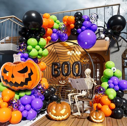 Halloween Balloons Garland Arch Kit with 126pcs DIY Decor