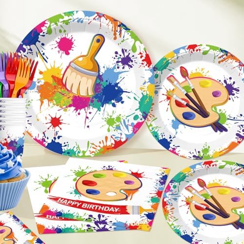 197pcs Paint Party Decorations for Kids and Art Lovers