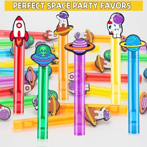 24Pcs Space Bubble Wands for Kids Party Decorations