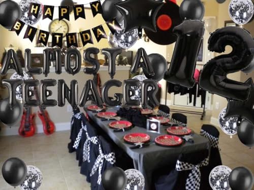 12th Birthday Decorations Black for Girl