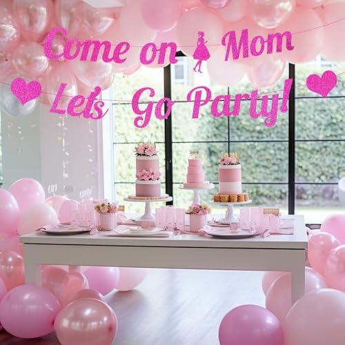 Hot Pink Glitter Party Banner Princess Decor