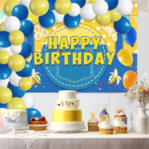 54 Pcs Yellow Banana Theme Birthday Decorations