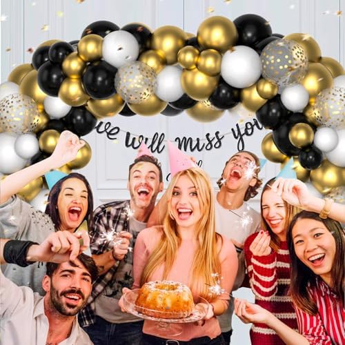 Gold and Black Balloons 50PCS Balloon Arch Kit