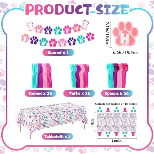 Gejoy 171 Piece Dog Birthday Party Decor Set