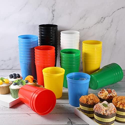 Gerrii 60 Pack 16oz Reusable Plastic Cups for Parties