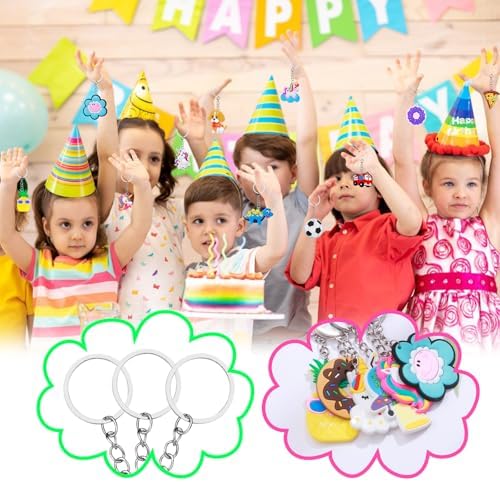 120pcs Cartoon Keychain Party Favors Bulk Set