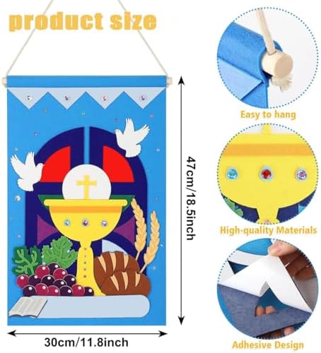 First Communion Banner Kit Blue 12x18 Inch DIY Craft Supplies