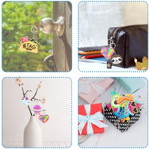58Pcs Cartoon Keychains for Kids Party Favors