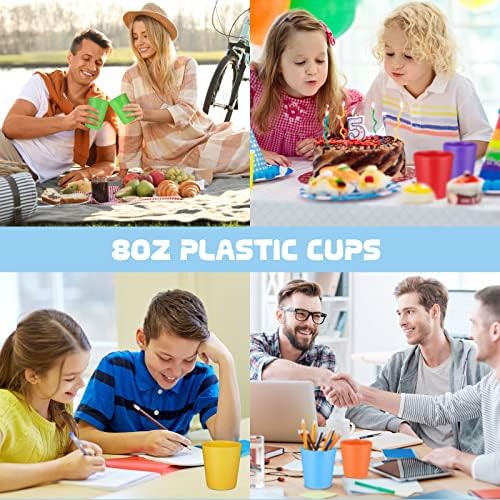 Eccliy 72 Pack Kids Reusable Cups 8 Oz Bulk