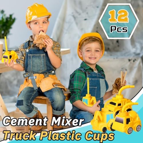 Mifoci 12 Pcs Construction Themed Party Cups