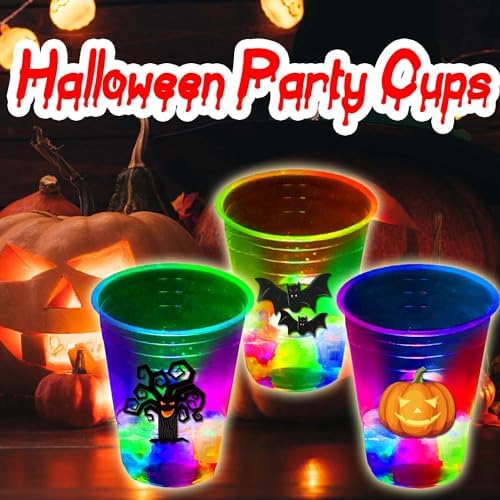 Mishunyus 40 Pcs Glow in The Dark Halloween Party Cups