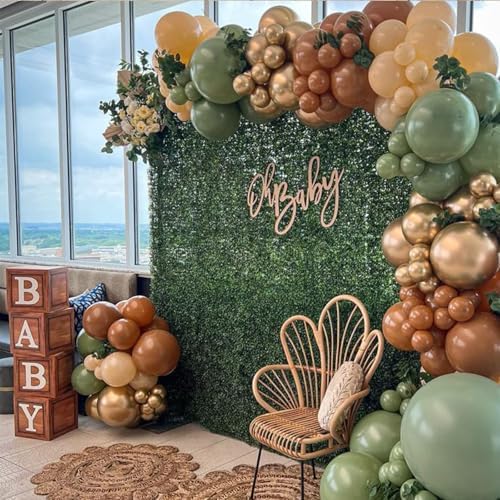 Green Gold Brown Balloons 60 Pcs 12 Inches Party Decor