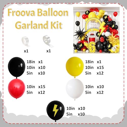 Red Black Yellow Balloon Garland Arch Kit