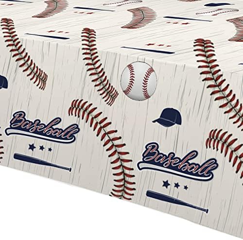 Baseball Party Tablecloth 4 Pack Red Blue Rectangular