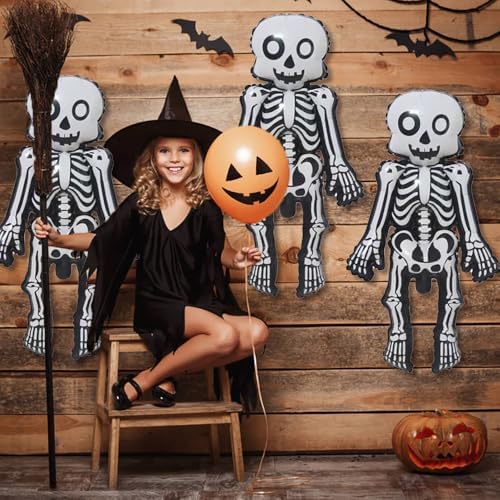 Skeleton Man Balloons Set 3 Piece Halloween Decor