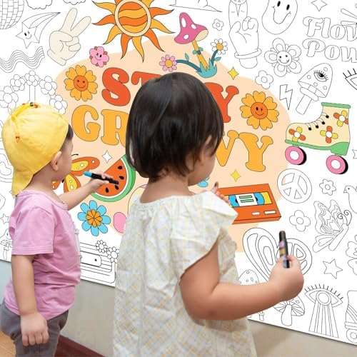 Groovy Giant Coloring Poster for Kids Classroom Party Supplies