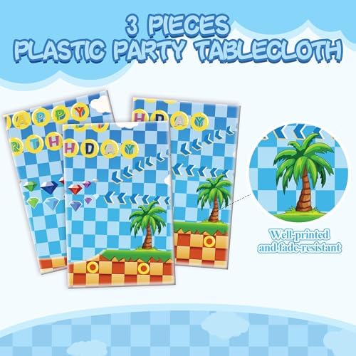 POIZEN 3Pcs Hedgehog Tablecloth for Party Decorations