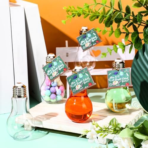 24 Piece Back to School Light Bulb Jar Set with Cards and String