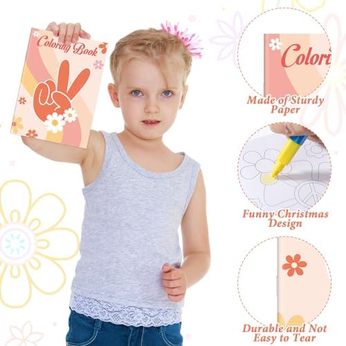 Honoson 24 Pcs Boho Hippie Coloring Book Set