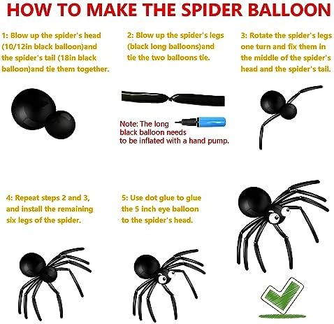 Halloween Balloon Arch Kit with Spider Balloons and Confetti Designs