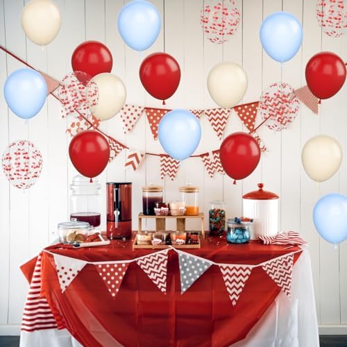 Cherry Print Balloons Blue and Red 30Pcs Party Decorations