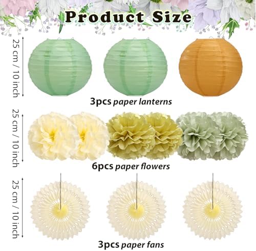 LIHAO Sage Green Party Decorations Kit