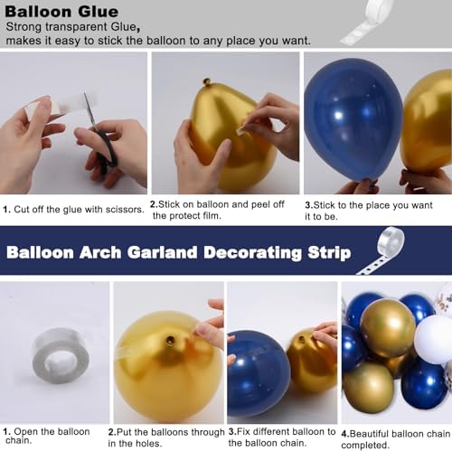 Blue and Gold Birthday Decorations for Men Women