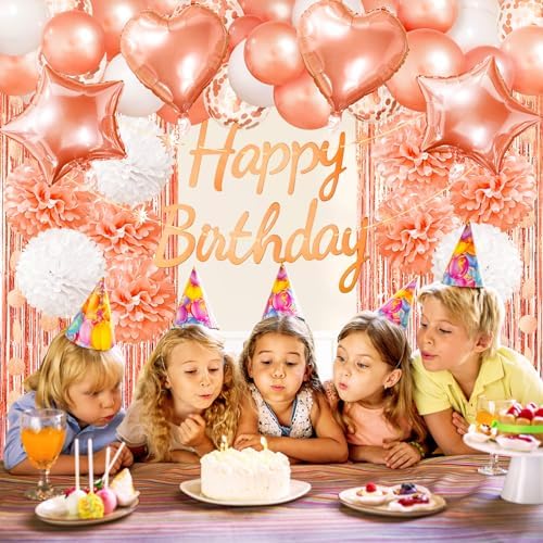 ZERODECO Rose Gold Birthday Decorations