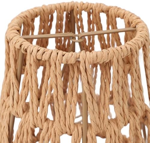 Set of 3 Bohemian Handwoven Rattan Lamp Shades for E14 Bulbs