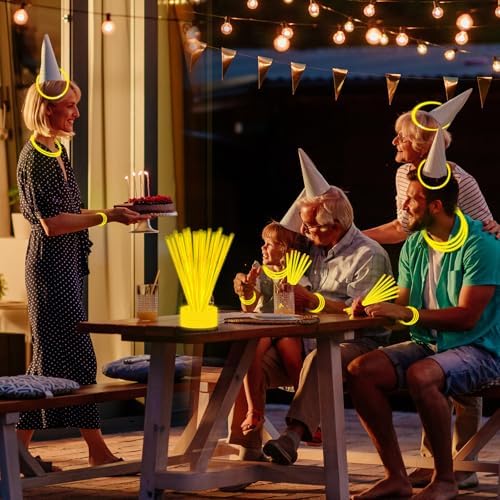 75 Glow Sticks Party Pack with Connectors Yellow