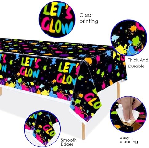 194 Pcs Neon Party Supplies for 24 Guests