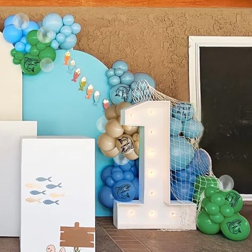 168 PCS Fishing Themed Balloons Garland Set for Birthday Party Decor