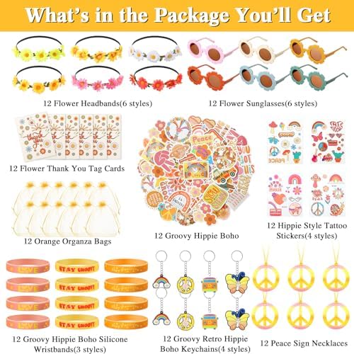 Tenceur 146 Piece Groovy Party Favor Set