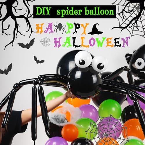 Halloween Balloon Garland with Cute Bat and Pumpkin Decor