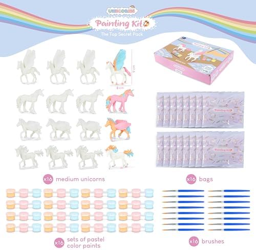 Unicorn Party Favor Painting Kit with 16 Bags