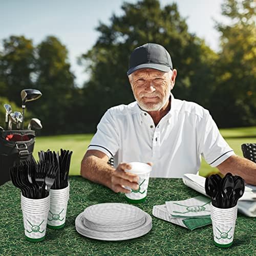 Durony 169-Piece Golf Party Set - Disposable Tableware and Tablecloth