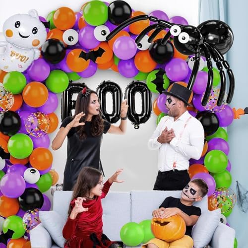 114 Pcs Halloween Balloons Garland Kit