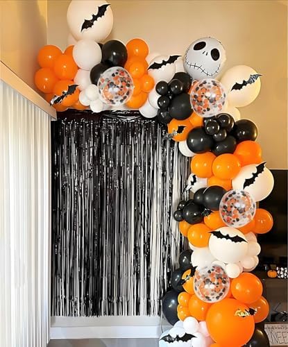 Halloween Orange Black White Balloons Set 50pcs