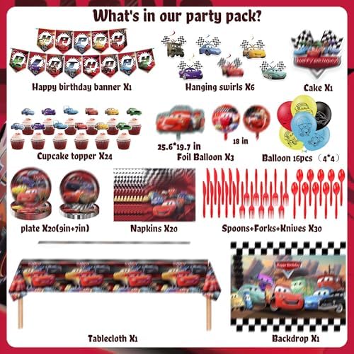 Kids Cartoon Birthday Party Decorations Set for 10 Guests