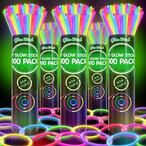 500 Ultra Bright Glow Sticks - Halloween Party Supplies Pack