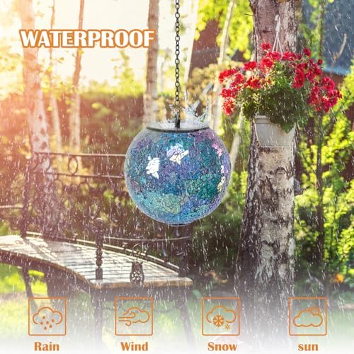 Wonder Solar Mosaic Gazing Ball Outdoor Lantern