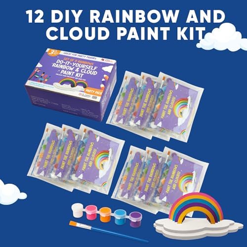 CRAFTY HAPPITOYS Rainbow Painting Set for Kids 12 Pcs