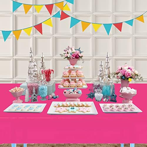 Hot Pink Table Cloth 4 Pack for Party Decorations