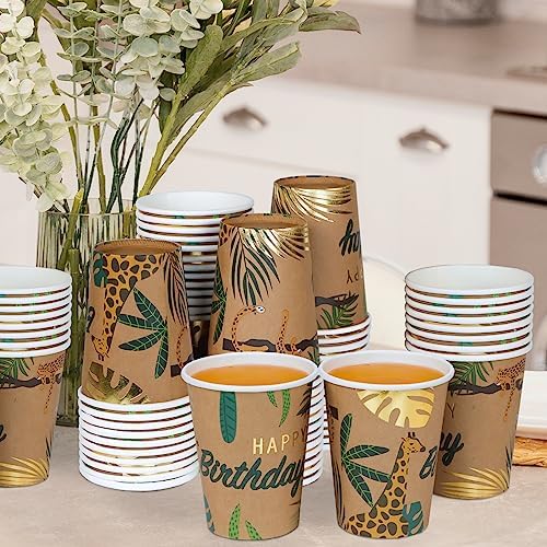 DYLIVeS Animal Birthday Paper Cups 9 Oz 50 Count