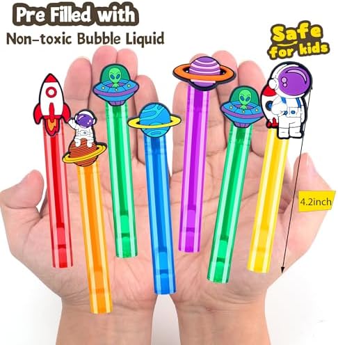 24Pcs Space Bubble Wands for Kids Party Decorations