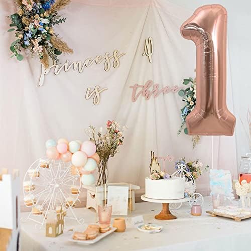 TONIFUL 40-Inch Rose Gold Number Balloon 1
